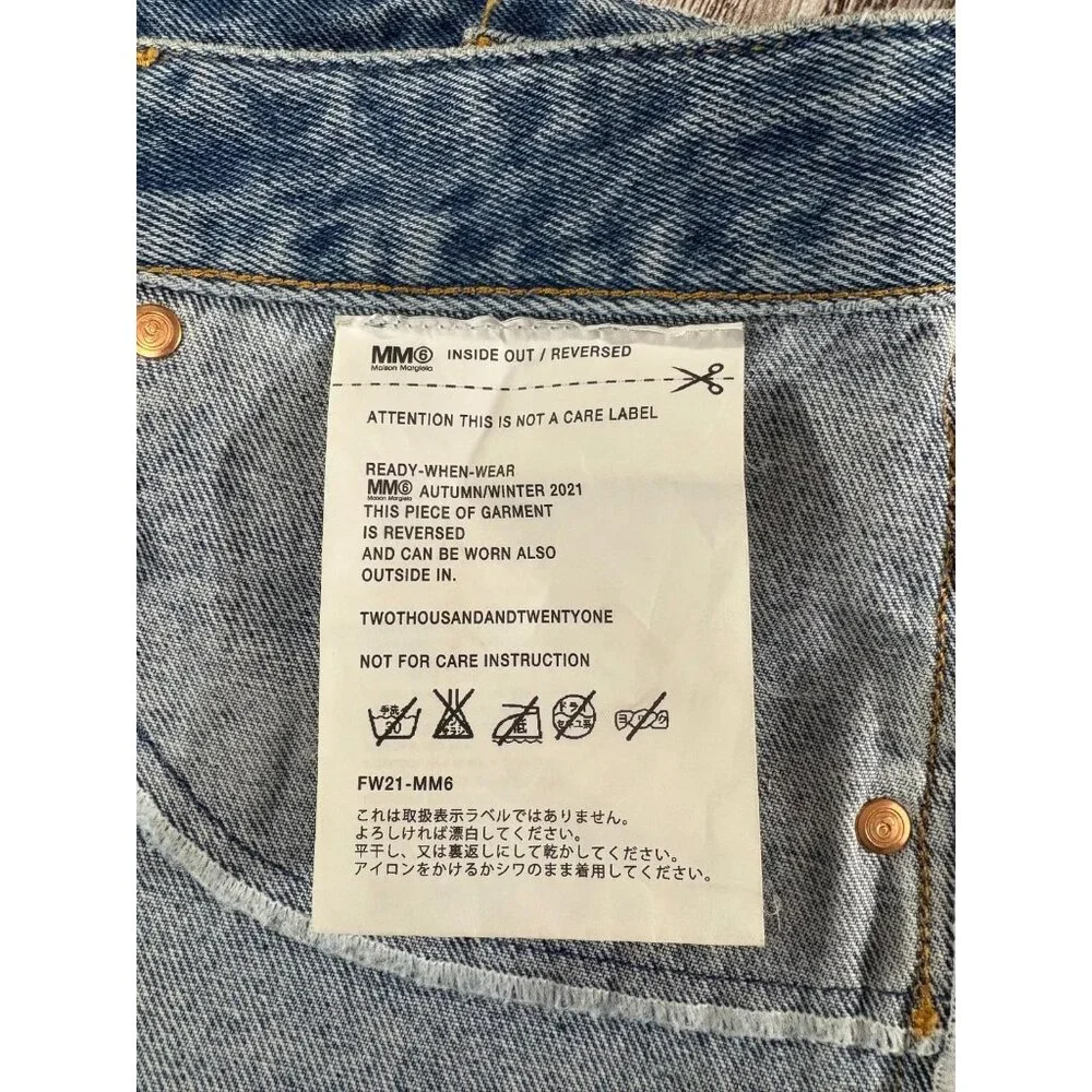 MM6 Maison Margiela Inside Out Jeans size 42 US 6 color blue - Picture 4 of 11